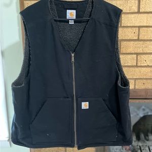 RELAXED FIT WASHED DUCK SHERPA-LINED VEST